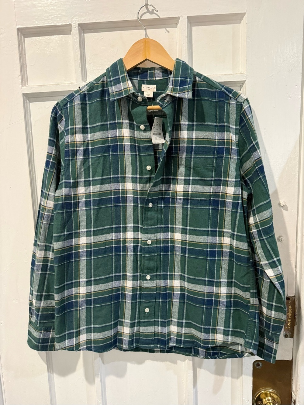 Crewcuts Green Plaid Button-Up Shirt